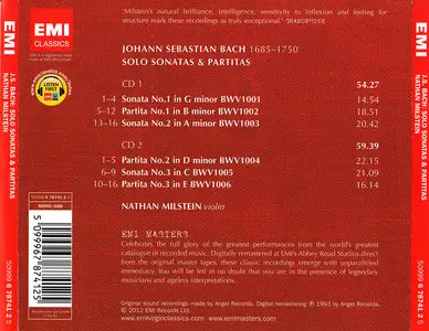 Nathan Milstein - Johann Sebastian Bach: Sonatas & Partitas for Solo Violin, BWV 1001-1006 (2012) 2CDs