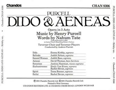 Andrew Parrott, Taverner Players - Henry Purcell: Dido and Aeneas (1983)