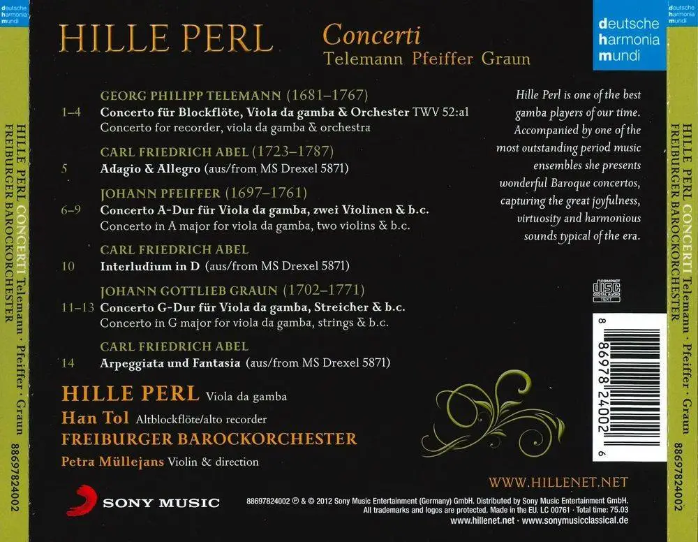 Hille Perl, Freiburger Barockorchester - Telemann, Pfeiffer, Graun: Concerti (2012)