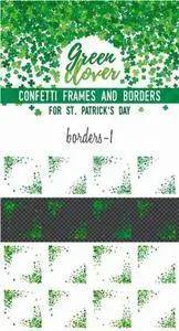 CreativeMarket - Green Clover Frames and Borders