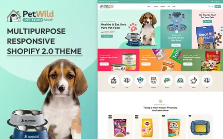 Petwild - Pet Fashion & Pet Food Store Multipurpose Shopify 2.0 Responsive Theme Shopify Theme