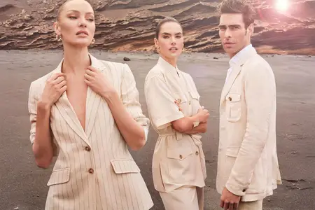 Alessandra Ambrosio, Candice Swanepoel and Jon Kortajarena by Txema Yeste for El Corte Ingles Spring 2025 Campaign