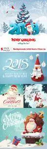 Vectors - Backgrounds with Santa Claus 25