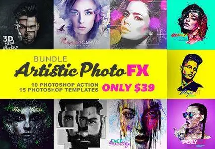 InkyDeals - Artistic Photo FX Bundle with 25 PS Actions and Templates