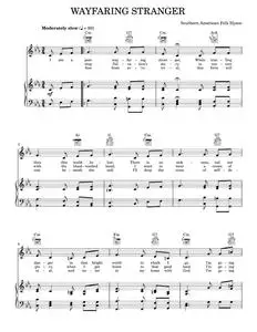 Wayfaring Stranger - Emmylou Harris, Southern American Folk Hymn (Piano-Vocal-Guitar)