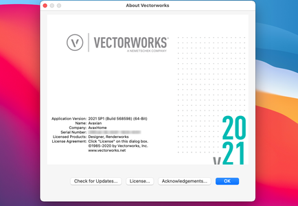 Vectorworks 2021 SP1 macOS