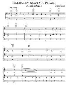 Bill Bailey, Won't You Please Come Home - Bobby Darin, Manhattan Transfer (Piano-Vocal-Guitar)