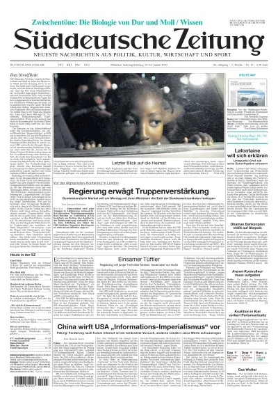 Sueddeutsche Zeitung vom 23.01.2010