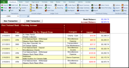 Checkbook For Excel 6.0a