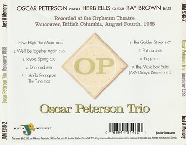Oscar Peterson Trio - Vancouver, 1958 [Remastered 2003]