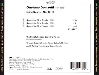 The Revolutionary Drawing Room - Gaetano Donizetti: String Quartets Nos. 13-15 (1997)