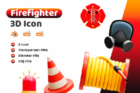 Firefighter 3D Icon P7T8KXX