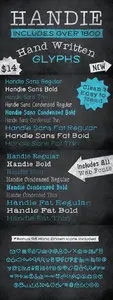 Handie Fonts - Over 1800 Glyphs