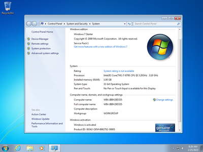 Windows 7 Starter SP1 January 2023 (x86) Multilingual Preactivated