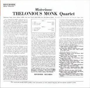 Thelonious Monk Quartet - Misterioso (1958) {OJC Remasters Complete Series rel 2012, item 23of33}