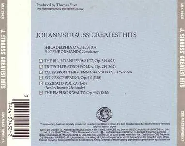 Philadelphia Orchestra, Eugene Ormandy - Johann Strauss' Greatest Hits (1969) {1984 CBS Masterworks} **[RE-UP]**