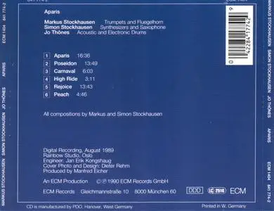 Markus Stockhausen, Simon Stockhausen, Jo Thones - Aparis (1990) {ECM 1404}