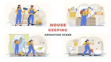 House Keeping Service Agency Animation Scene 43333015