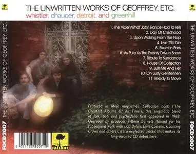 Whistler, Chaucer, Detroit & Greenhill - The Unwritten Works Of Geoffrey, Etc. (1968) {2006 Fallout}