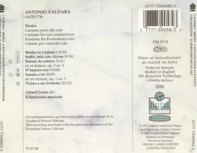 Antonio Caldara - Medea Cantates pour alto solo - Gerard Lesne - Il Seminario Musicale