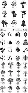 Vectors - Trees Icons Set 2
