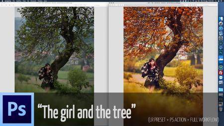 Complete post production workflow: from Lightroom to Photoshop - The girl and the tree (v2.4)