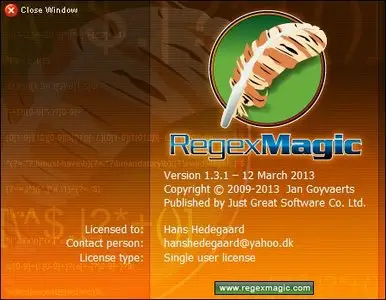 JGsoft RegexMagic 1.3.1 Retail