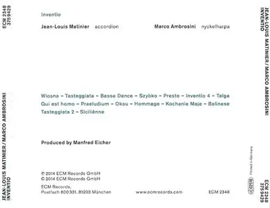 Jean-Louis Matinier & Marco Ambrosini - Inventio (2014) {ECM 2348}