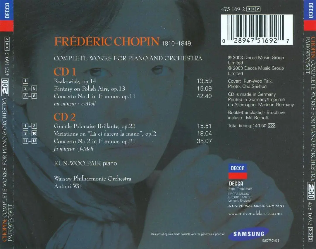 Kun-Woo Paik, Warsaw Philharmonic Orchestra, Antoni Wit - Chopin: Complete Works for Piano and Orchestra (2003)
