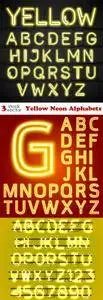 Vectors - Yellow Neon Alphabets