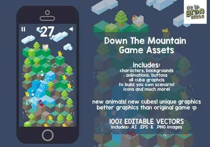 CreativeMarket - Down The Mountain Game Assets