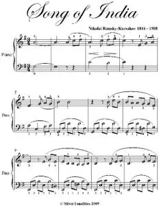 «Song of India Easy Piano Sheet Music» by Nikolai Rimsky-Korsakov