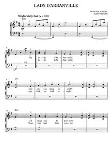 LADY D'ARBANVILLE - Cat Stevens (Easy Piano)