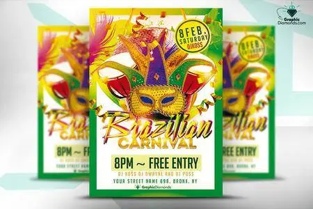 CreativeMarket - Brazilian Carnival Flyer