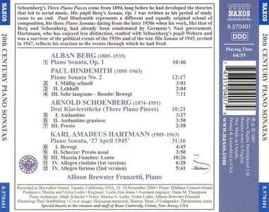 Allison Brewster Franzetti - 20th Century Piano Sonatas: Berg, Hindemith, Schoenberg, Hartmann (2007)