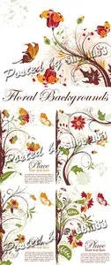 Grunge Floral Backgrounds Vector 2