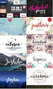 74 IN 1 Fonts Bundle 1074108