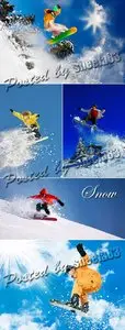 Stock Photo - Snowboarders