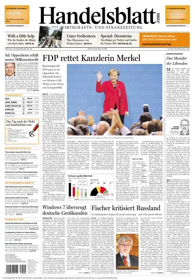 Handelsblatt & FinancialTimesDeutschland vom 28.09.2009