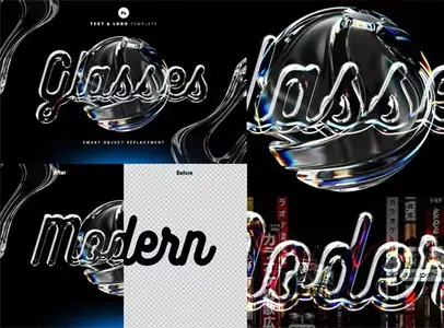 Glossy Glass Photoshop Text Effect