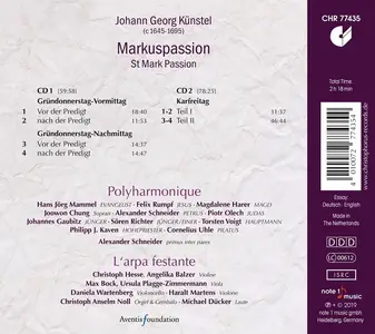 Polyharmonique, L'arpa festante - Johann Georg Künstel: Markuspassion (2019)