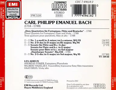 Les Adieux - Carl Philipp Emanuel Bach: Kammermusik, Wq 93, Wq 94, Wq 95 & Wq 133 (1988)