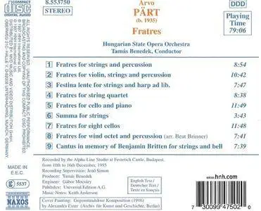 Arvo Part - Fratres (1997) {Naxos 8.553750}