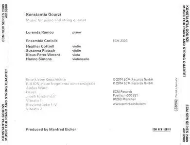 Konstantia Gourzi - Music for Piano and String Quartet (2014) {ECM New Series 2309}