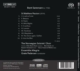 Grete Pedersen, The Norwegian Soloists' Choir, Ensemble Allegria - Bent Sørensen: St Matthew Passion (2023)