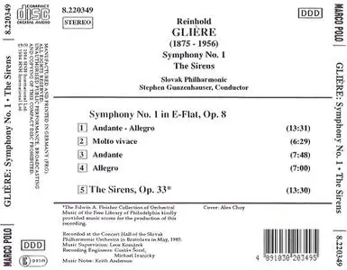 Stephen Gunzenhauser, Slovak Philharmonic Orchestra - Reinhold Glière: Symphony No. 1, The Sirens (1990)