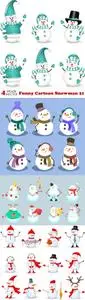 Vectors - Funny Cartoon Snowman 21