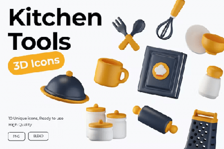 Kitchen Tools 3D Icons