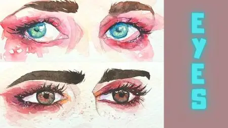 Learn to Sketch & Paint Colorful Dramatic Eyes in Watercolor