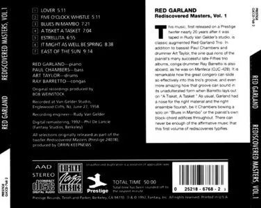 Red Garland - Rediscovered Masters, Vol. 1 (1961) [Remastered 1992]